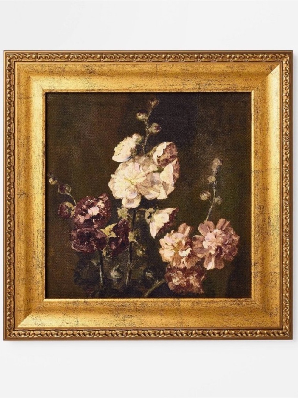 14x14” Floral Framed Wall Art Gold— Threshold Designed with Studio McGee